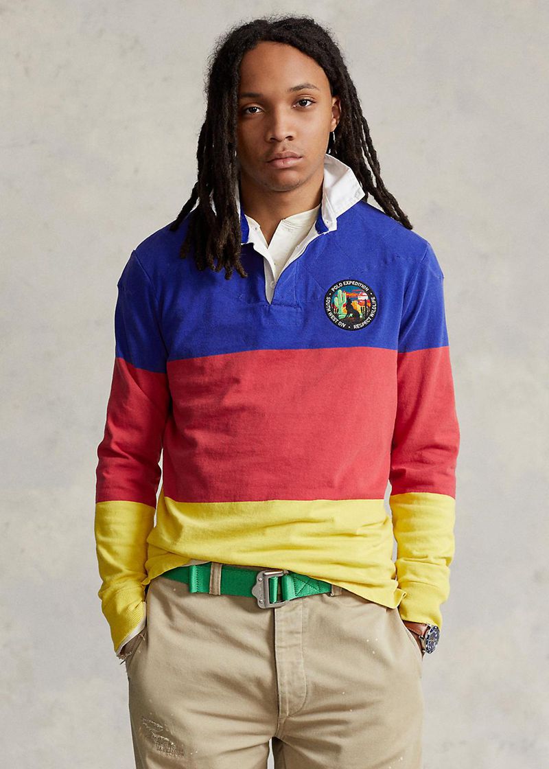 Poleras Polo Polo Ralph Lauren Hombre Classic Fit Colour-Blocked Jersey Rugby Chile Multicolor NYARS-0153